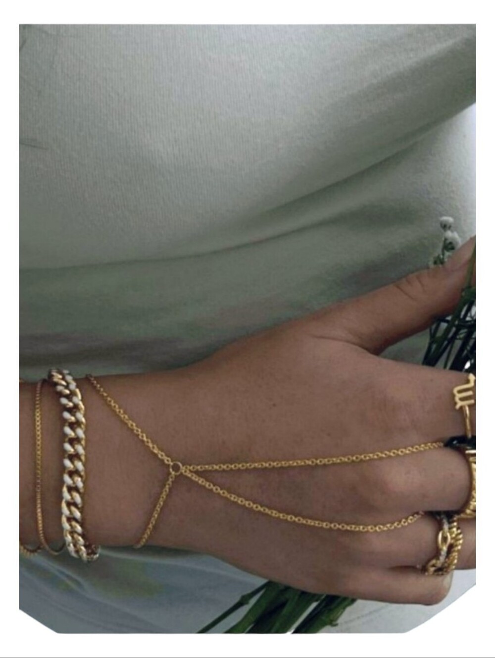 Delicate 14K Gold Plated Hand Chain